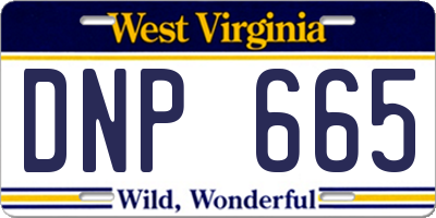 WV license plate DNP665