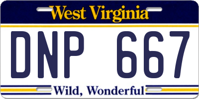 WV license plate DNP667