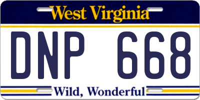 WV license plate DNP668