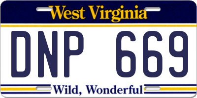 WV license plate DNP669
