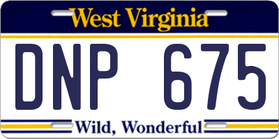 WV license plate DNP675