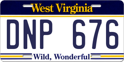 WV license plate DNP676