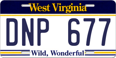 WV license plate DNP677