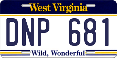 WV license plate DNP681