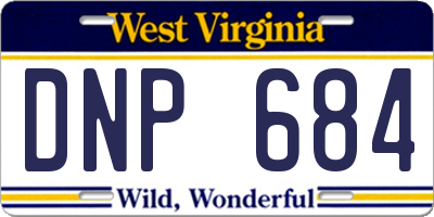 WV license plate DNP684