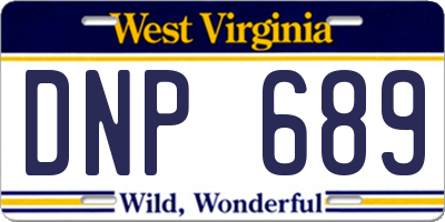 WV license plate DNP689