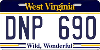 WV license plate DNP690