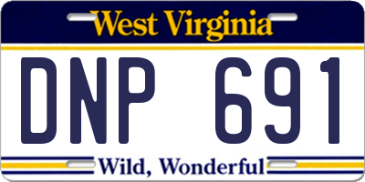 WV license plate DNP691