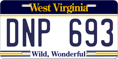 WV license plate DNP693