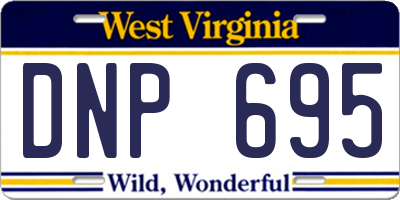 WV license plate DNP695