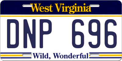 WV license plate DNP696