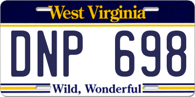 WV license plate DNP698