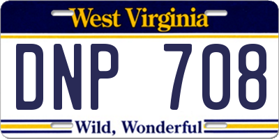WV license plate DNP708