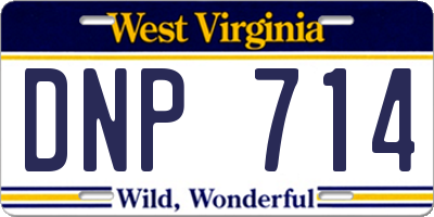 WV license plate DNP714