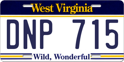 WV license plate DNP715