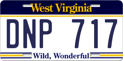 WV license plate DNP717