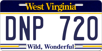 WV license plate DNP720