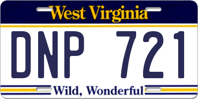 WV license plate DNP721