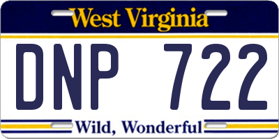 WV license plate DNP722