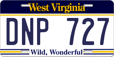WV license plate DNP727