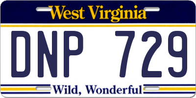 WV license plate DNP729
