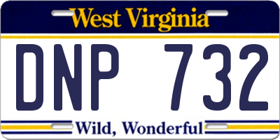 WV license plate DNP732
