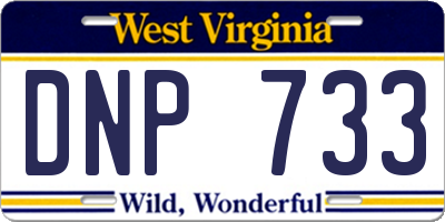 WV license plate DNP733