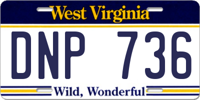 WV license plate DNP736
