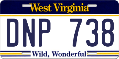 WV license plate DNP738