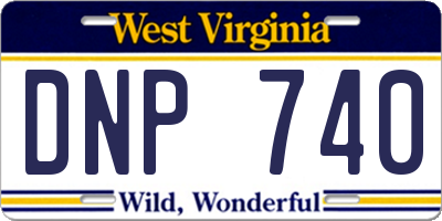 WV license plate DNP740