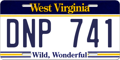 WV license plate DNP741
