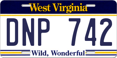 WV license plate DNP742