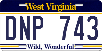 WV license plate DNP743