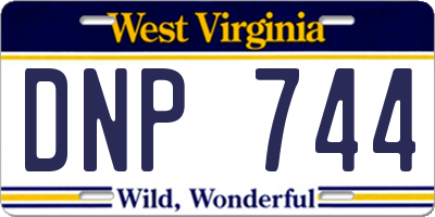 WV license plate DNP744