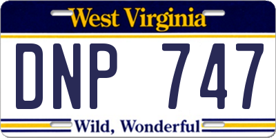 WV license plate DNP747