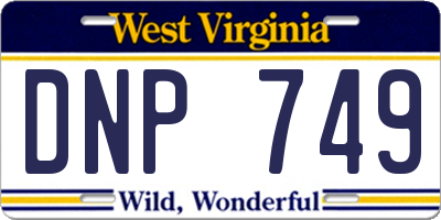 WV license plate DNP749