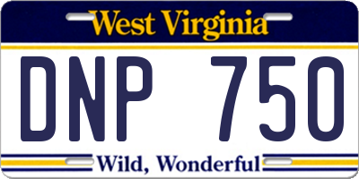 WV license plate DNP750