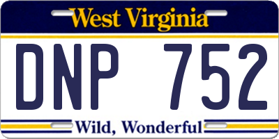 WV license plate DNP752