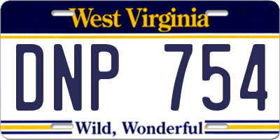 WV license plate DNP754