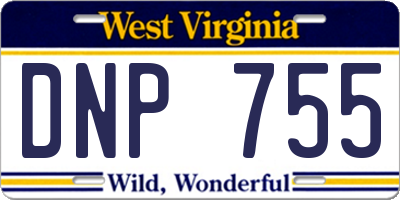 WV license plate DNP755