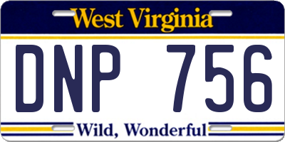 WV license plate DNP756
