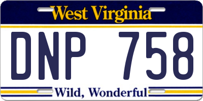 WV license plate DNP758