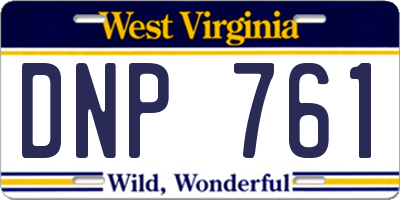 WV license plate DNP761