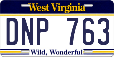 WV license plate DNP763