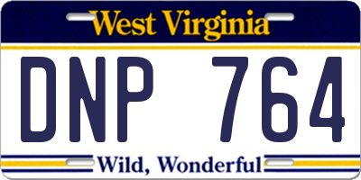 WV license plate DNP764