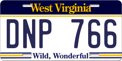 WV license plate DNP766