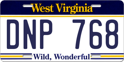 WV license plate DNP768
