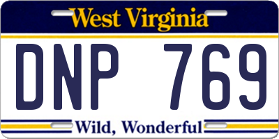 WV license plate DNP769
