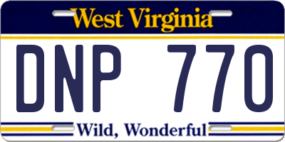 WV license plate DNP770