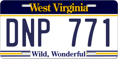 WV license plate DNP771